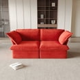 thumbnail image 3 of Sodrens Modular Sectional Sofa Couch,82.66" Velvet Loveseat Sofa,Minimalist Style Comfy Couch for Living Room Apartment,Red, 3 of 10