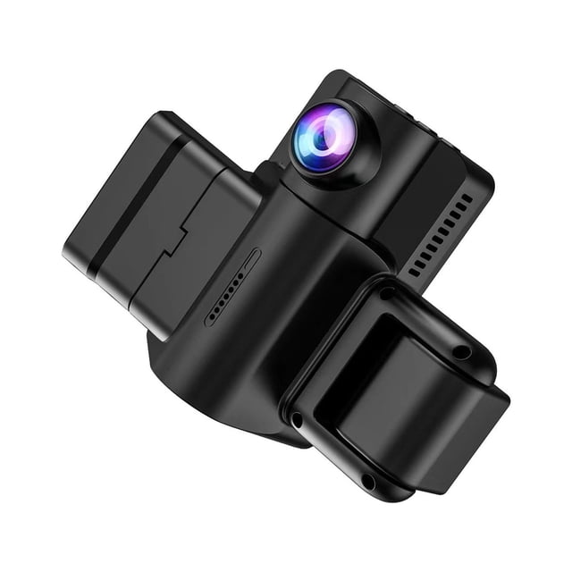 Pisexur Accesorios para coches, Electrónica para cochesGrabadora de conducción WiFi de tres cámaras, alta definición 1080P, visión nocturna por infrarrojos, ultra gran angular, tres lentes, grabadora