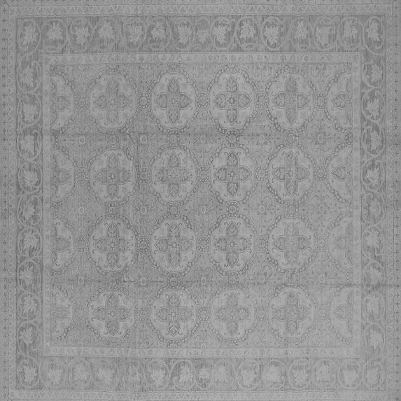 Ahgly Company Indoor Square Oriental Gray Industrial Area Rugs, 3' Square