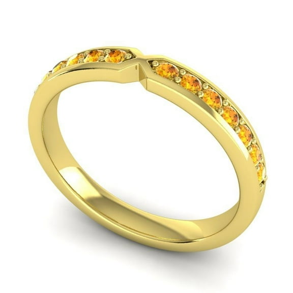 Beautiful Round Cut 0.20 Carat Citrine Gemstone Wedding Eternity Band for her Solid 18K Yellow Gold Size 7 by Diamond-Capitals