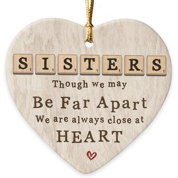 Meaningful Sister Christmas Ornament 2025 - Gifts for Sisters Far Away on Birthday, Unique Bestie Soul Sister Gifts for Women, Cute Friendship Ornament for Christmas Tree Decorations