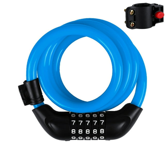 MKHSQHDG Today's Deals Lock Electric Vehicle Five Digit Password Lock Mountain Bike Bar Wire Ring Lock Riding Equipment