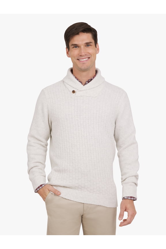 Men's & Big Men's Ottoman Cowl Neck Sweater, Sizes S-3XL