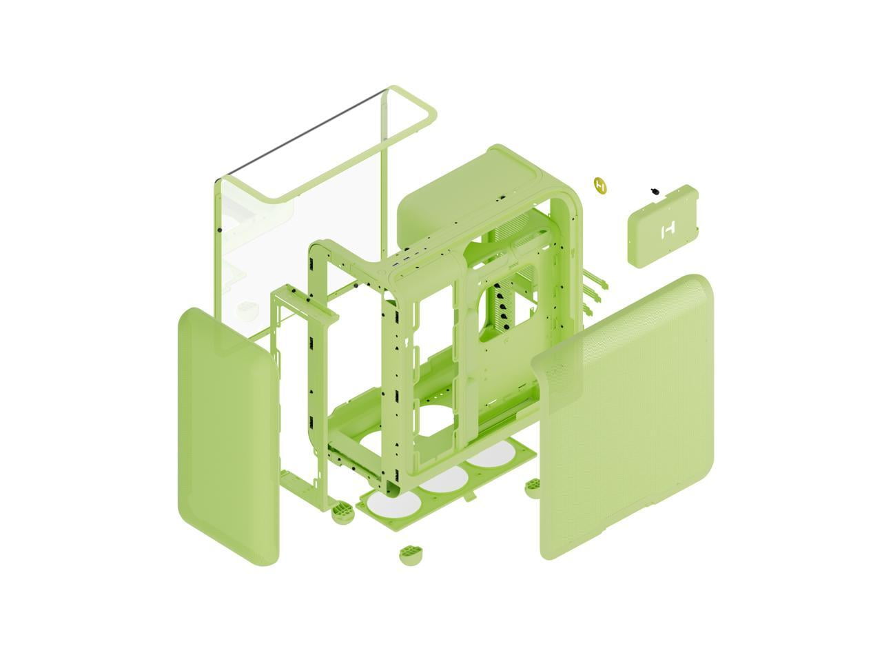 HYTE X50 PC Gaming Case CS-HYTE-X50G-MM Modern Performance ATX Mid-Tower PC Gaming Case - Matcha Milk (Green)
