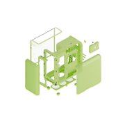 HYTE X50 PC Gaming Case CS-HYTE-X50G-MM Modern Performance ATX Mid-Tower PC Gaming Case - Matcha Milk (Green)