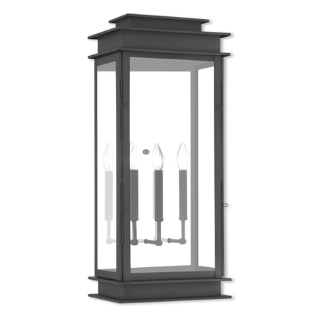 

Wall Sconces 3 Light With Hand Crafted Solid Brass Clear Glass Black size 29 in 180 Watts - World of Crystal