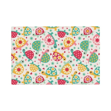 

Placemats Set of 4 Turtle Flower Heat Resistant Non - Slip Place mats Waterproof table mat for Kitchen Dining-6片装