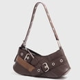 thumbnail image 3 of Bolso Hombro Punk Cuero PU para Mujer Y2K Mano Con Axila (marrón), 3 of 9