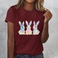 thumbnail image 2 of Pisexur Hauts pour Femmes, Hauts d'Été pour Femmes, Hauts d'Entraînement pour Femmes, T-Shirt Imprimé à Manches Courtes Col Rond, Chandail à la Mode, Vin, m, 2 of 5