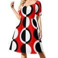 thumbnail image 2 of 2024 Red Black White Mod Circles Dress festival outfit women dress party night, 2 of 7