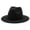 Black, variant on Unisex Adult Minimalist Woolen Fedora Jazz Hat Wide Flat Brim Felt Panama Cap for Men Women Elegant Autumn Winter Formal Accessory Everyday Casual Apparel