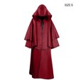 thumbnail image 3 of yingyy Cape d'Halloween à Capuche Cape Effrayant Couleur Unie Robe Costume Carnaval Rouge P, 3 of 6