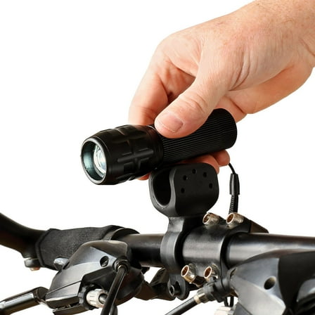 GOOHOCHY  4 Pcs Flashlight Clamp Handlebar LED Bicycle Lights Bike Black