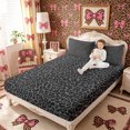 thumbnail image 4 of Meiyoeat Neutral Leopard Print King Sheets 4pcs, Monochrome Spot Pattern Bedding, Gray Black, 4 of 6