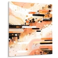 thumbnail image 2 of Designart "Symmetrical Abstractions Peach Black Expression" Cubism Metal Art Print, 2 of 5