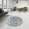 thumbnail image 4 of Ahgly Company Machine Washable Indoor Round Contemporary Roman Silver Gray Area Rugs, 6' Round, 4 of 7