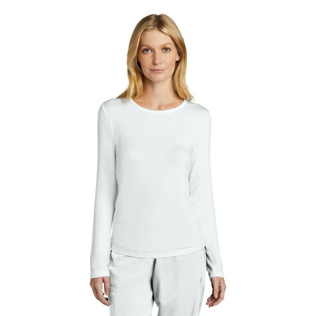

WonderWink Women s Long Sleeve Layer Tee WW4029 In White