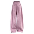 thumbnail image 3 of YOUYEDIAN Girls Wide Leg Pants Flowy Loose Fit Palazzo Pants for Girls Kids Casual Beach Linen Trousers (Pink, 6-7 Years), 3 of 4