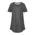 thumbnail image 3 of Chbgutlmr Womens T Shirts Crewneck Short Sleeve Dressy Casual Tops Curved Hem Solid Color Basic Tees Shirts, 3 of 4