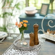 Hanobe Rustic Candle Plate Holder Tray: Round Wooden Decorative Tray, Farmhouse Wood Pillar Candle Holder Trays Kitchen Counter Dining Table Centerpiece