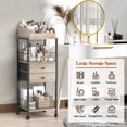 thumbnail image 3 of Olakee Floor Makeup Storage with Drawers, 360° Swivel Casters & Optional Foot Pads, Black, 3 of 7