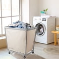 thumbnail image 7 of Dryser X-Large Heavy-Duty Commercial Rolling Laundry Hamper on Wheels with Removable Canvas Bin - White, 7 of 7
