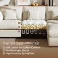 thumbnail image 6 of BedLuxury 110" Large Modular Sectional Cloud Sofa with Removable Storage Ottoman, Extra Deep Seat Couch, Living Room Furniture, Chenille Beige, 6 of 11