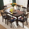thumbnail image 2 of Stretch Chair Seat Covers Set of 4, Removable Washable Anti-Dust Dining Room Protector Cover Chair Seat Cushion Slipcovers (4, Dark Blue), 2 of 6