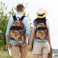thumbnail image 4 of Naloa Ocean Scene with Noah's Ark Print Durable Canvas College Rucksack,Laptop Excursion Backpack,Travel Notebook School Backpack,Bookbag For Men Women, 4 of 5
