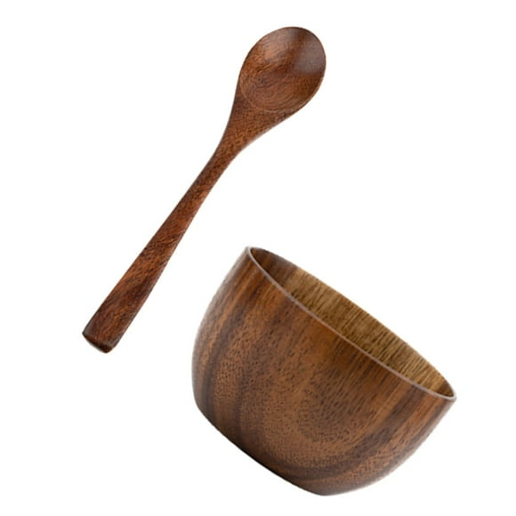 1 juego de cuenco de madera Remen, cuenco de arroz, cuenco de fideos, juego de cuencos práctico para niños