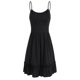 thumbnail image 4 of Vestido liso sin mangas con cuello redondo y cuello redondo de playa informal de verano para mujer Fridja  hjkh5106, 4 of 7