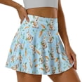 thumbnail image 3 of Xoenoiee Blue Rabbit Bunny Carrot Leaves Print Women Tennis Skirts with Pockets High Waisted Golf Skirts Athletic Skorts Pleated Mini Skirt Workout Sport Pickleball, M, 3 of 6