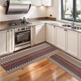 thumbnail image 3 of Kitchen Rugs Sets Of 2,Brown Boho Geometric Triangles and Rhombuses Pattern Anti Fatigue Kitchen Mat Rugs Non Slip Washable,Decorative Kitchen Floor Mats for Kitchen,Sink,Laundry,17"X47", 3 of 5