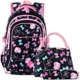 thumbnail image 1 of Sac d'École, Sac à Dos d'École pour Filles, Sac d'École, Sac à Dos, Sac de Jour pour Enfants, 3 Pcs pour l'École et les Loisirs, Noir, 1 of 6