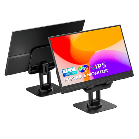 13.3 inch Portable Monitor with Kickstand, 16:9 1920*1080P IPS, USB-C/HDMI, FreeSync 0.3" Ultra-Slim