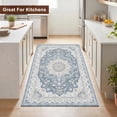 thumbnail image 2 of ICEANT 2'x4' Non-Slip Doormat with Gripper, Boho Vintage Style Area Rug Machine Washable Aesthetic Throw Carpet for Bedroom Living Room, Blue, 2 of 6