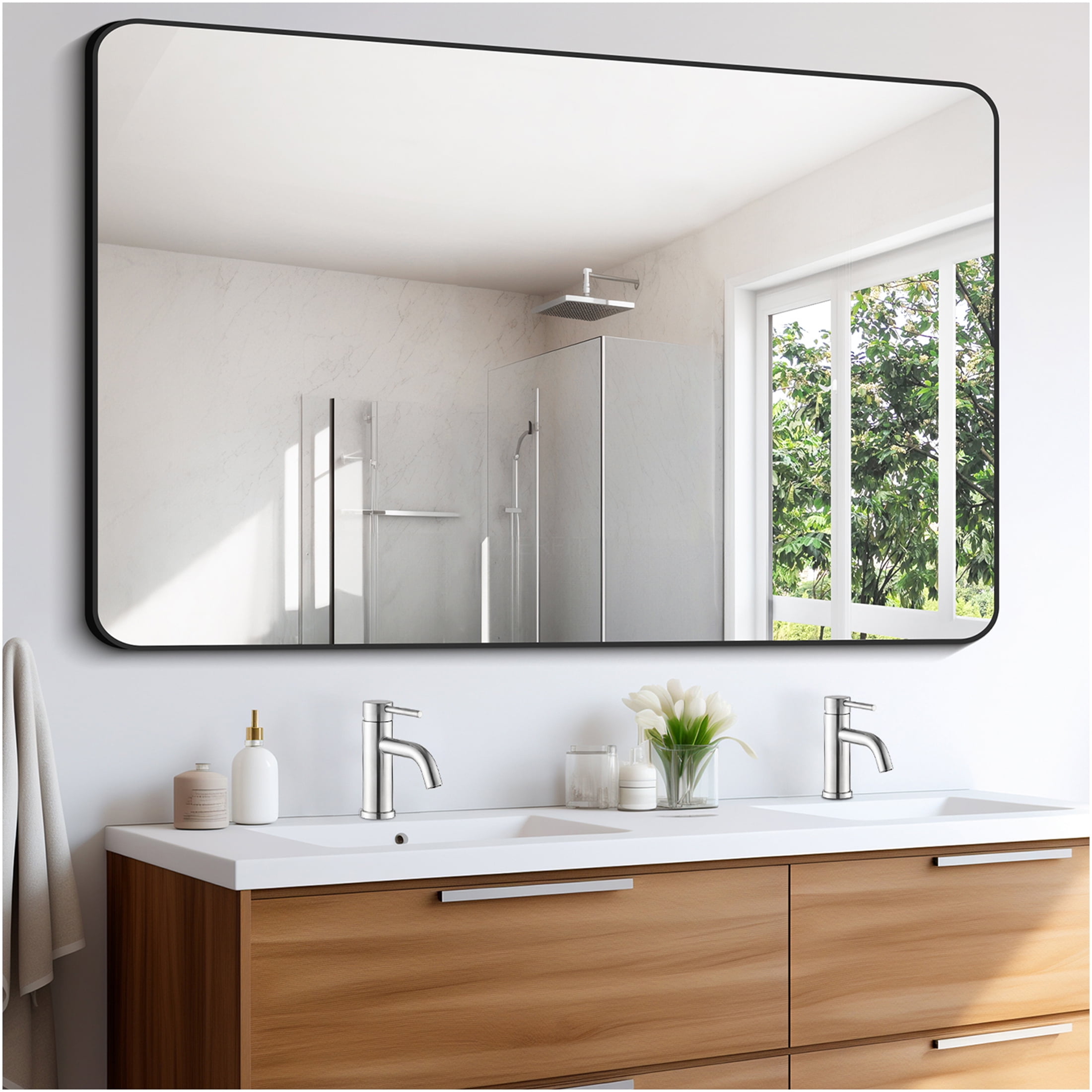 JERFIT Modern Single Hole Bathroom Sink Faucet in Brushed Nickel, Water-Saving 1.2 GPM, High Arc Spout with Aerator, Easy Install for Vanity