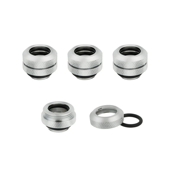 Corsair Hydro X Series XF Hardline Fitting, 12mm OD, Chrome, 4-pack
