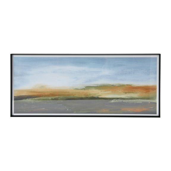 Creative Co-Op Abstract Watercolor Landscape in Metal Frame