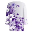 Fall Tops for Women Floral Print Tshirts 3/4 Sleeve V Neck Tunic Tops
