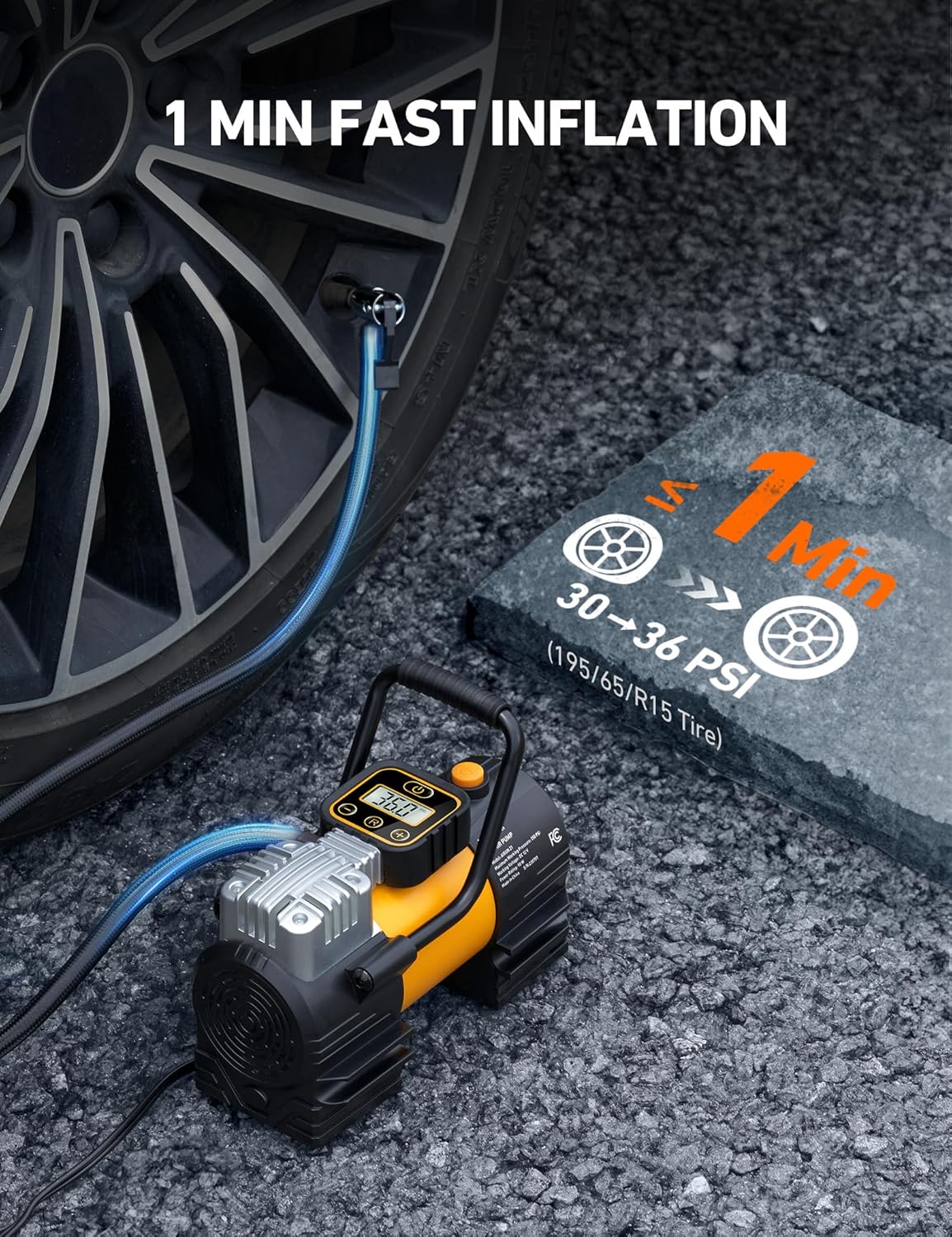 AstroAI 150 PSI Portable Tire Inflator with LED Light photo 8