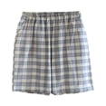 thumbnail image 2 of Mens Casual Shorts Thin Plaid Short Pants with Side Pockets Comfortable Summer Breathable Outdoor Shorts for Men Blue L, 2 of 3