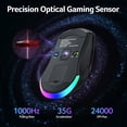 thumbnail image 2 of Wireless Gaming Mouse for Laptop, 24,000 DPI Wired Computer Mouse with 8 Programmable Buttons, Left & Right Hand, Rechargable Gaming Mice, Long Battery Life, RGB Lighting Gamer for PC, Desktop, 2 of 4