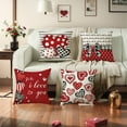 thumbnail image 6 of Nkmbld Valentine's Day Decorative Pillow Covers, Red Linen Square Cushion Cover for Sofa, Couch, Bed and Car, Valentines Day Lumbar Cushion Case for Home Decor, 6 of 8