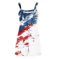 thumbnail image 6 of Cavosen Fourth of July Plus Size Loose Patriotic Jumpsuits Short Overalls with Pocket Star and Stripe Summer Vacation Rompers, 6 of 7