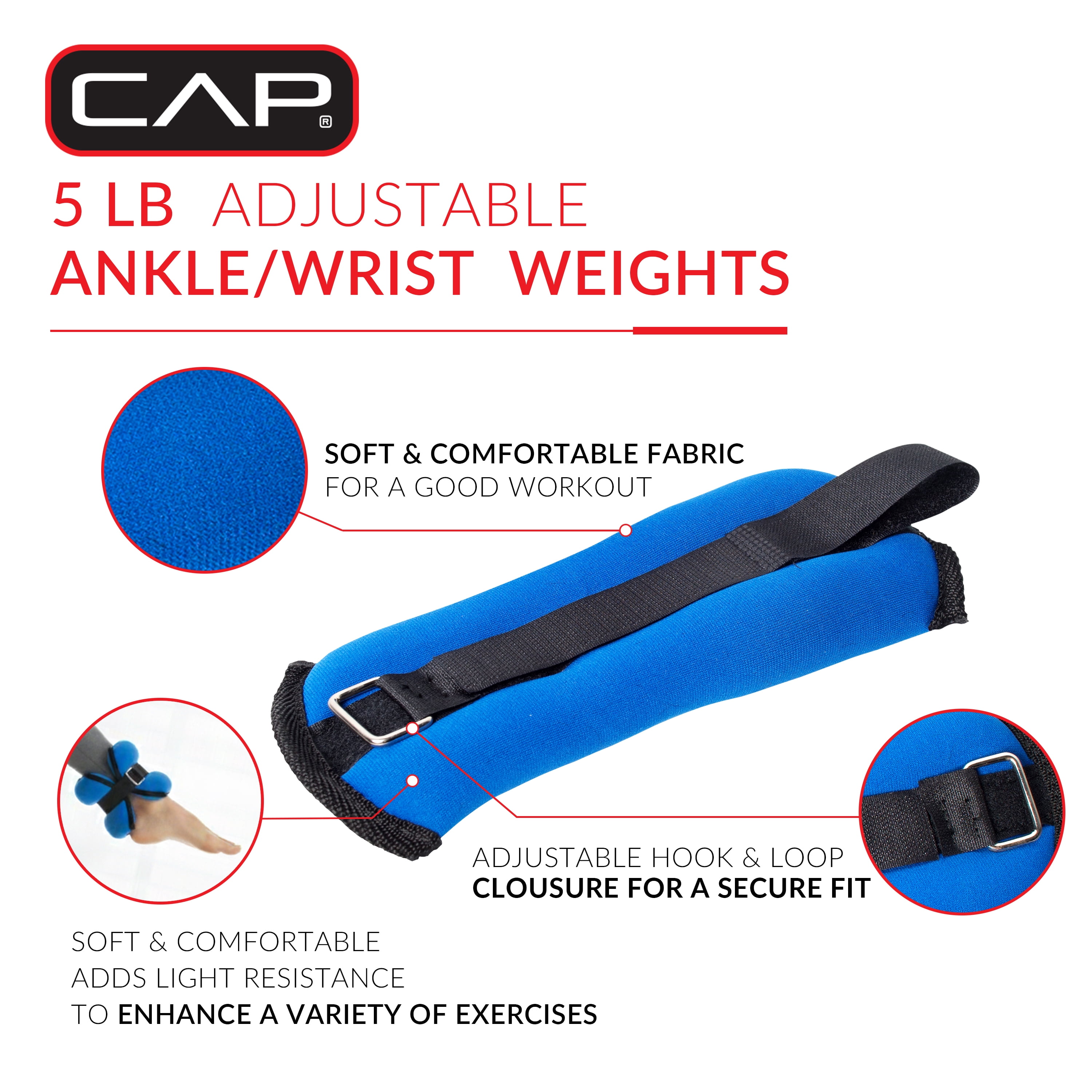 CAP Fitness Ankle/wrist Weights 2lbs-10lbs pairs
