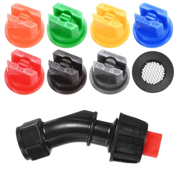 Uxcell 7-Pack 110 Degree Flat Fan Shaped Spray Nozzles, Plastic 0.1-0.6mm Pores Sprayer Nozzle Tips with Spray Wand [Multicolor]