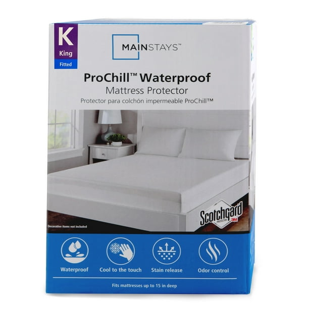 Mainstays ProChill Waterproof Cooling Fitted Mattress Protector, King