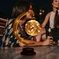 thumbnail image 4 of The Enchanted Lunar Lamp Memorial Moon Night Light with Stand USB/Battery Powered, 4 of 7