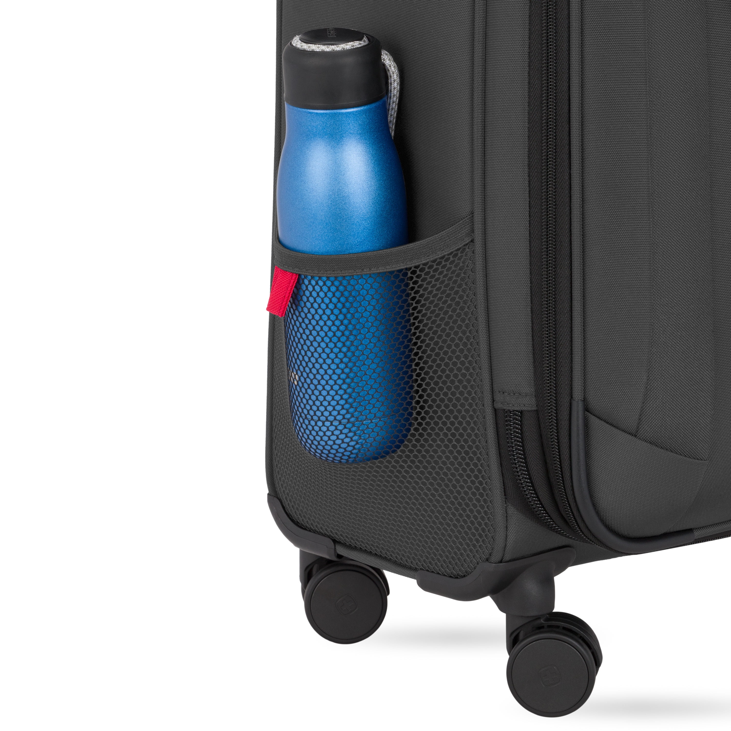 SWISSGEAR Stride 3-Piece Expandable Spinner Luggage Set, Dark Gray, with 8 Wheels and Built-in TSA Lock